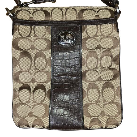 Coach Sutton Signature Swingpack Khaki Mahogany M1175-43976 9x8x1 Drop 23" - Picture 2 of 8